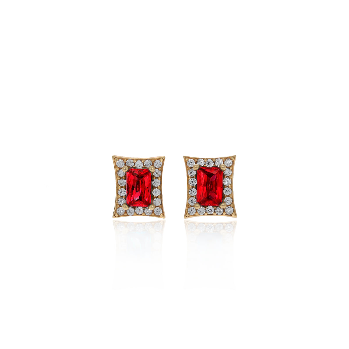 Sterling Silver Princess-Cut Birthstone Stud Earrings