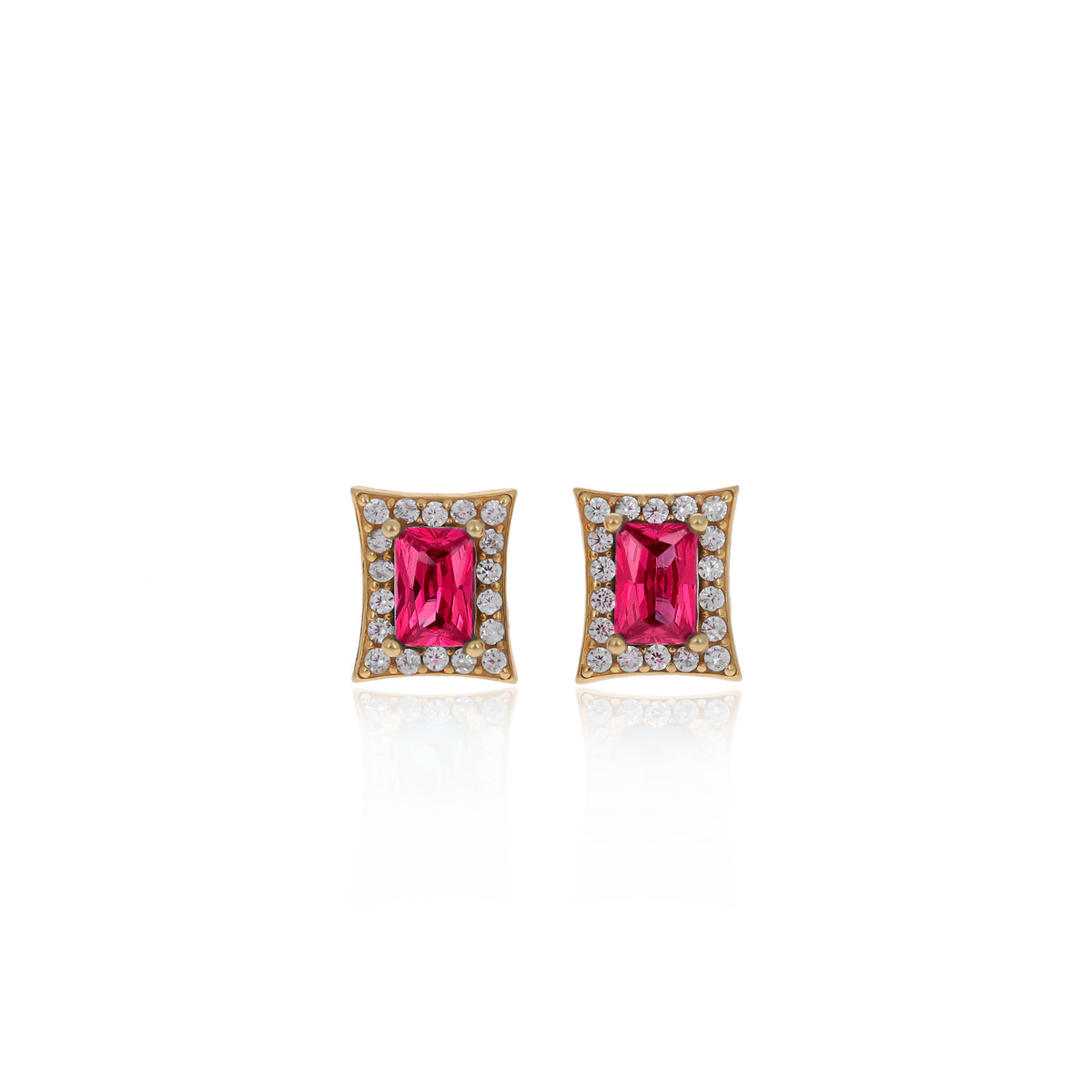 Sterling Silver Princess-Cut Birthstone Stud Earrings