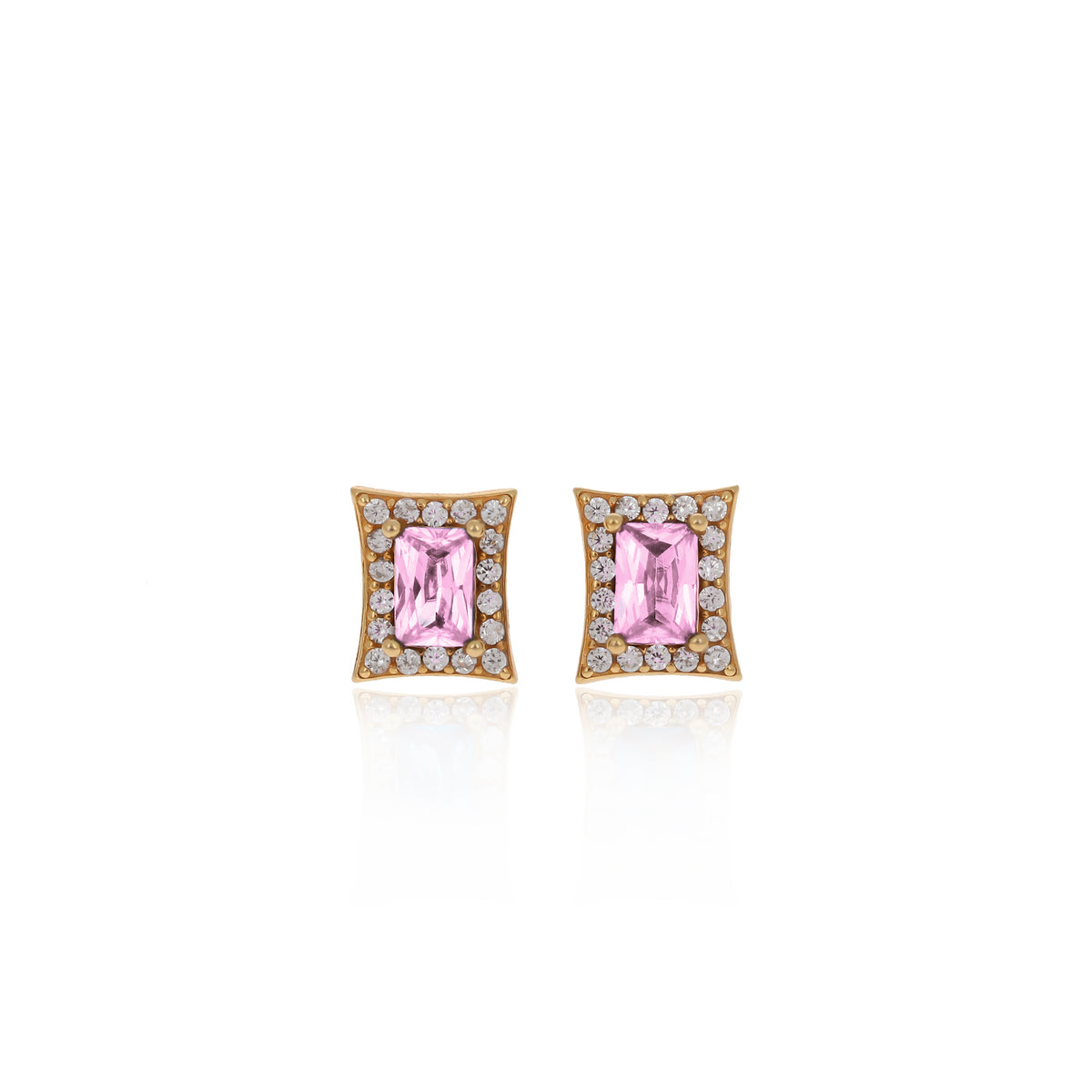 Sterling Silver Princess-Cut Birthstone Stud Earrings
