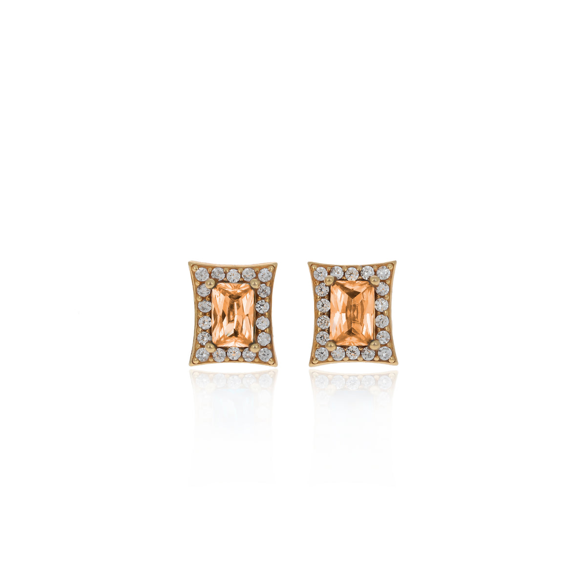 Sterling Silver Princess-Cut Birthstone Stud Earrings