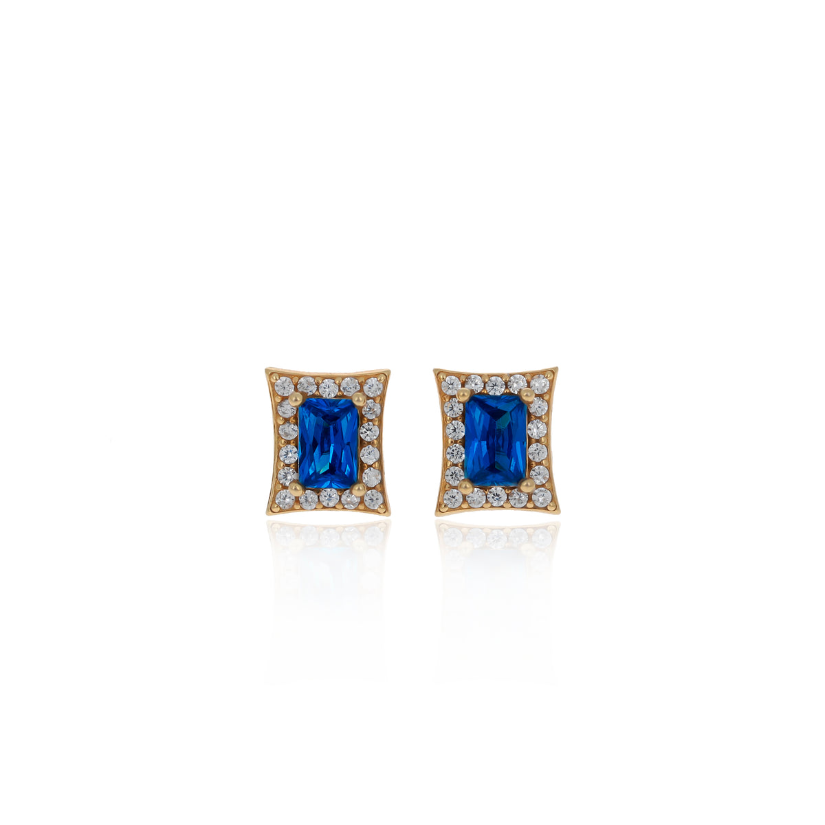 Sterling Silver Princess-Cut Birthstone Stud Earrings