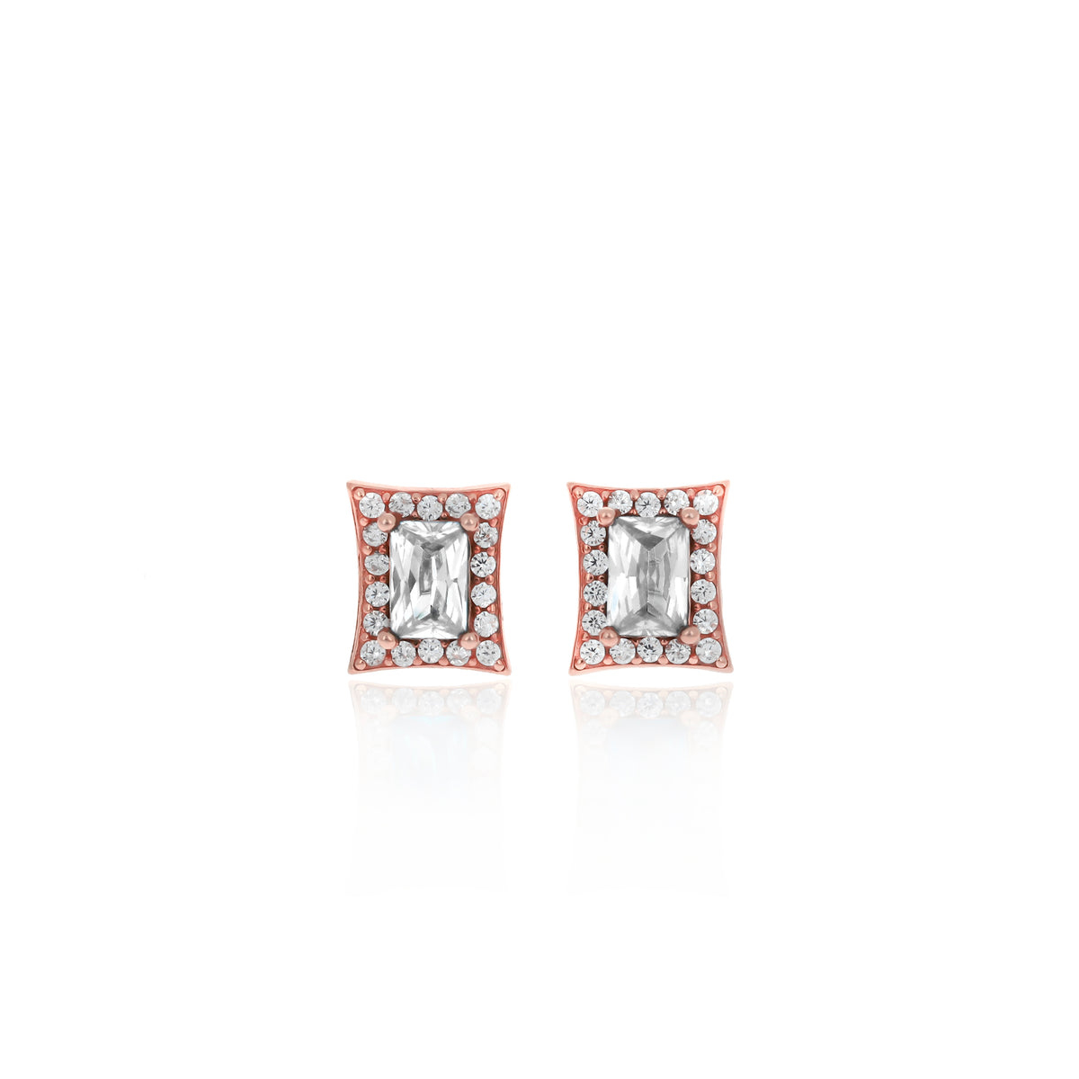 Sterling Silver Princess-Cut Birthstone Stud Earrings