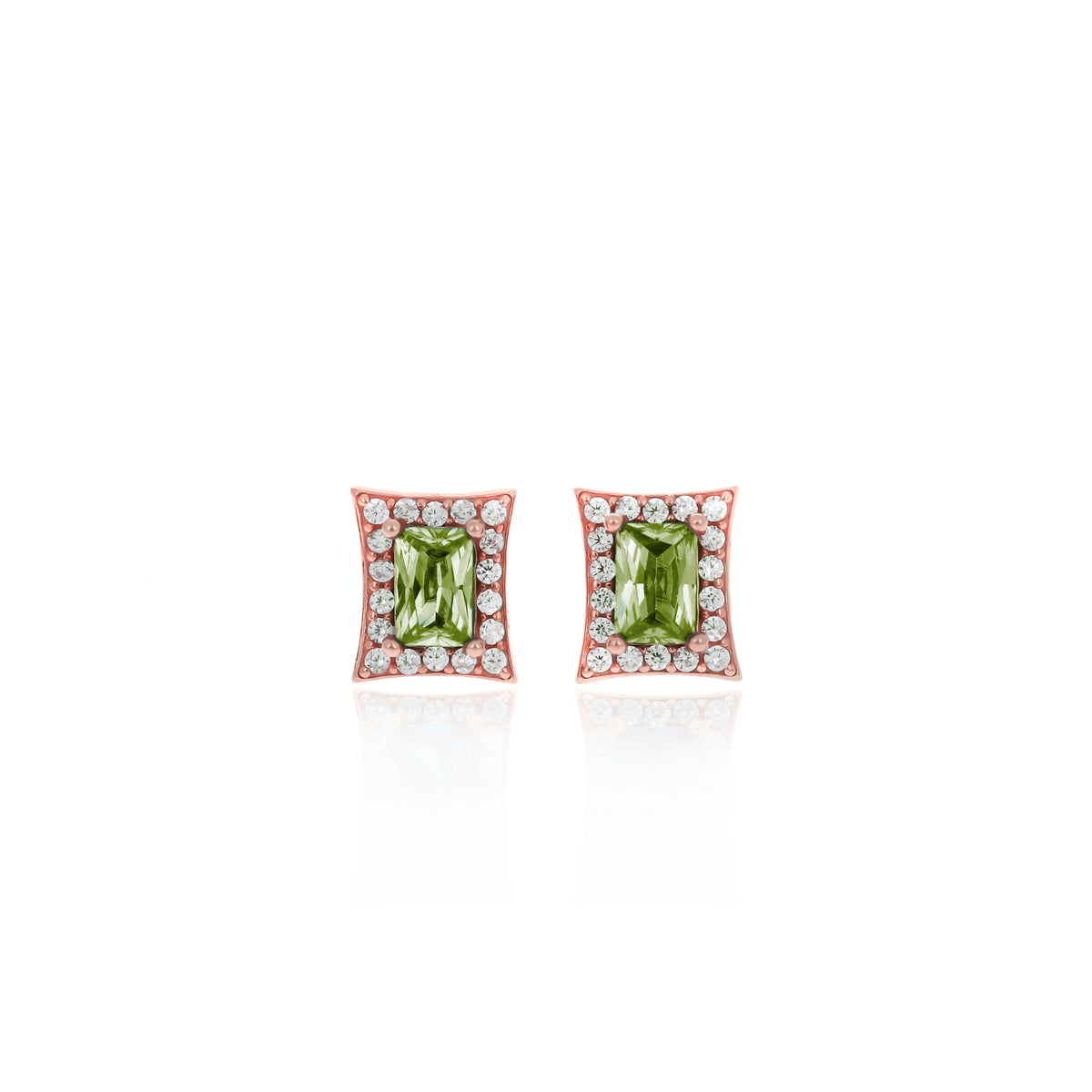 Sterling Silver Princess-Cut Birthstone Stud Earrings