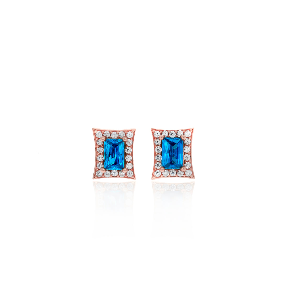 Sterling Silver Princess-Cut Birthstone Stud Earrings