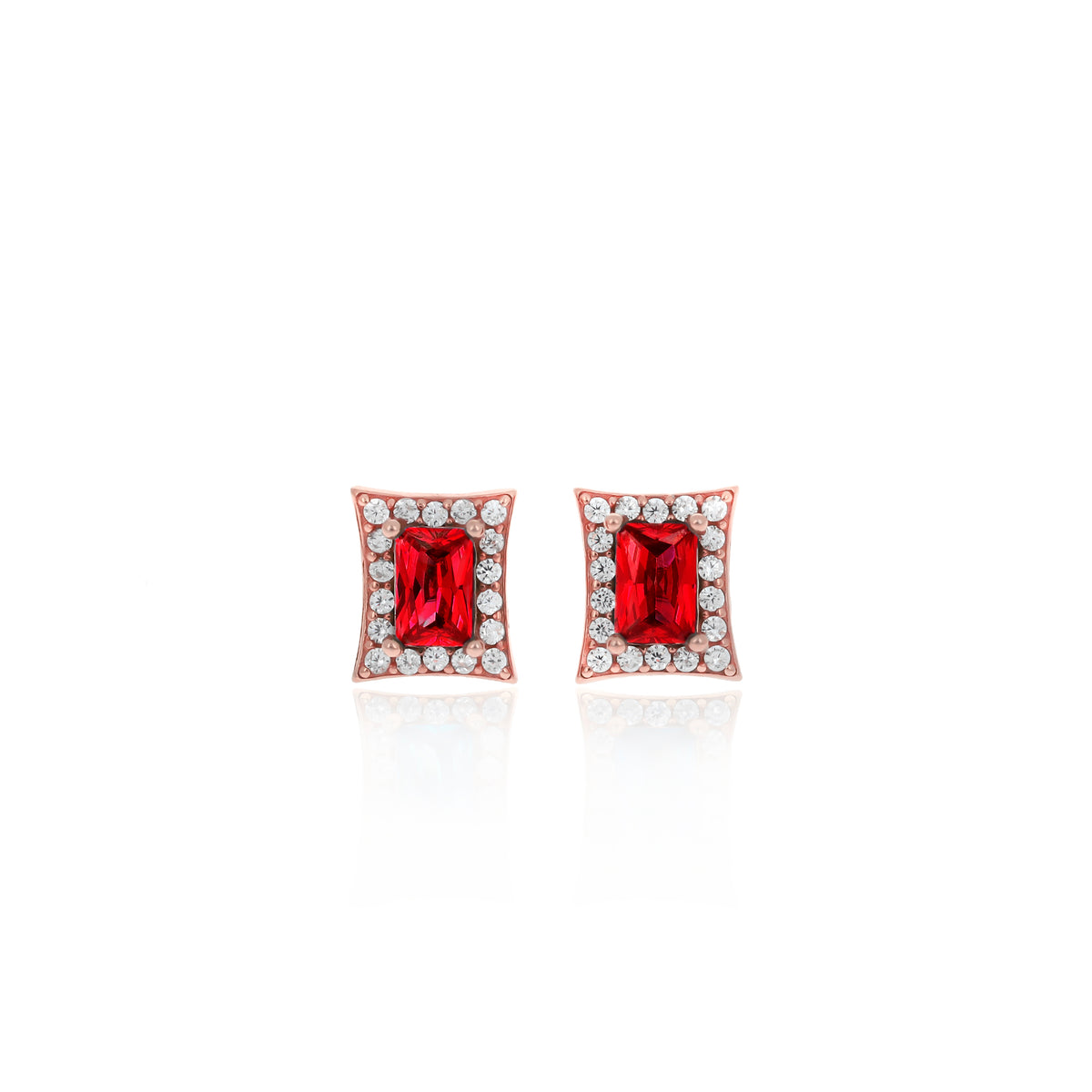 Sterling Silver Princess-Cut Birthstone Stud Earrings