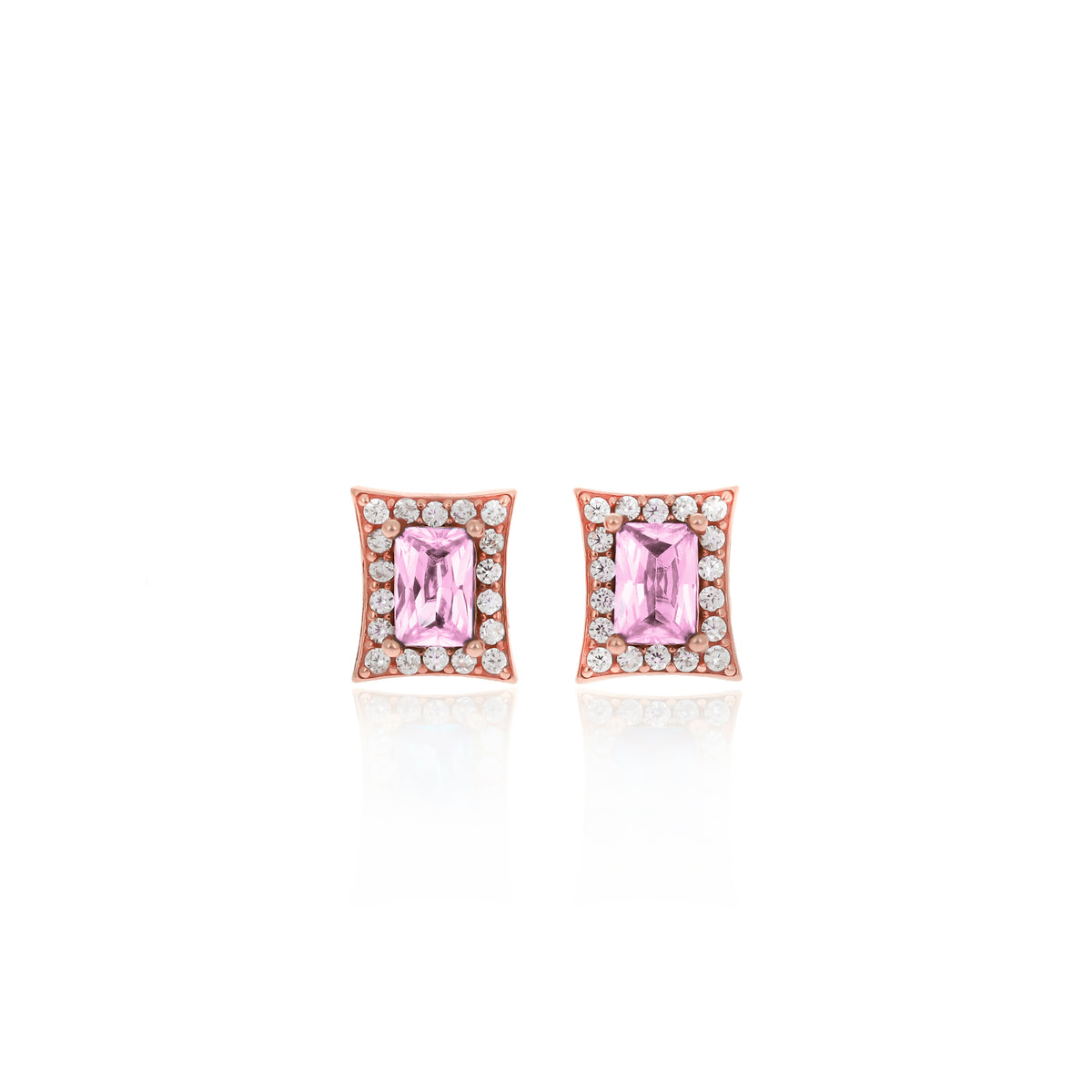 Sterling Silver Princess-Cut Birthstone Stud Earrings