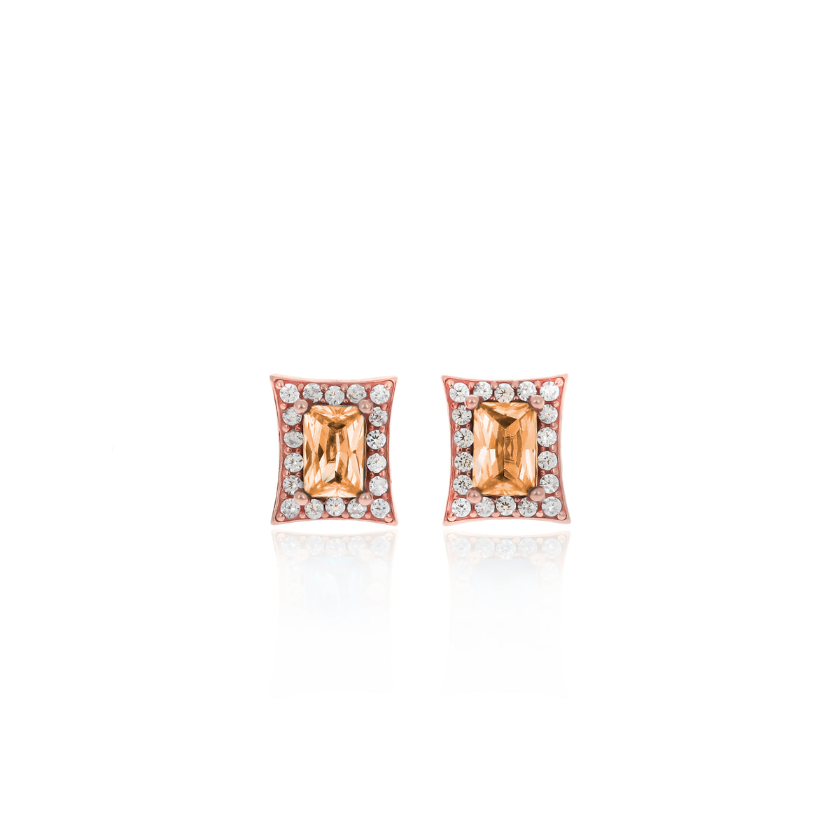 Sterling Silver Princess-Cut Birthstone Stud Earrings