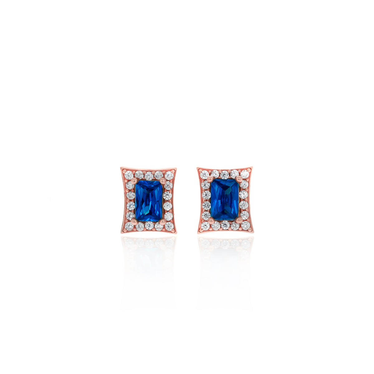Sterling Silver Princess-Cut Birthstone Stud Earrings