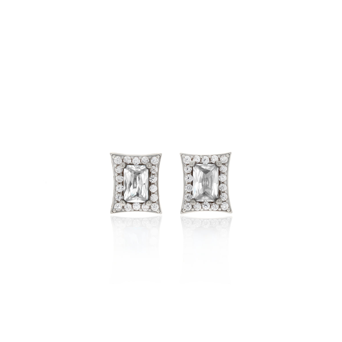 Sterling Silver Princess-Cut Birthstone Stud Earrings