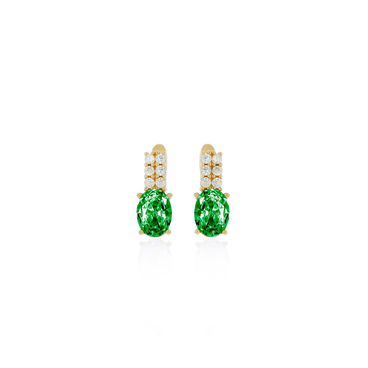 Sterling Silver Birthstone Drop Stud Earrings