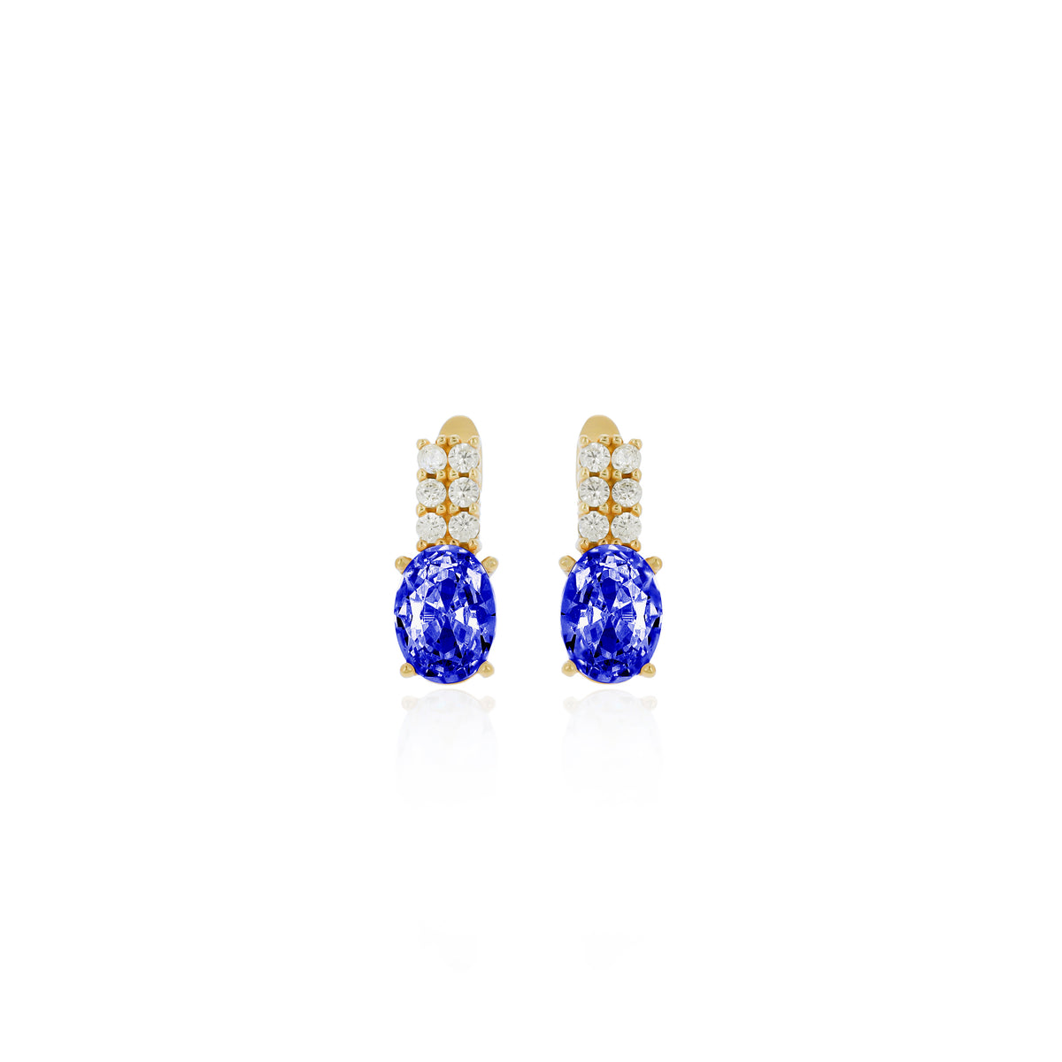 Sterling Silver Birthstone Drop Stud Earrings
