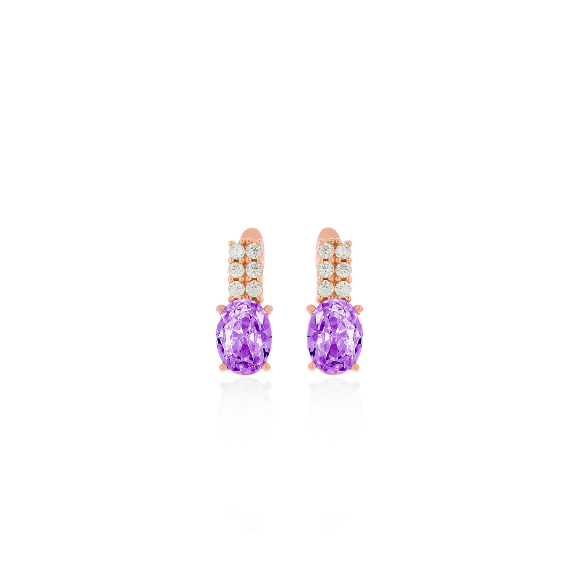 Sterling Silver Birthstone Drop Stud Earrings