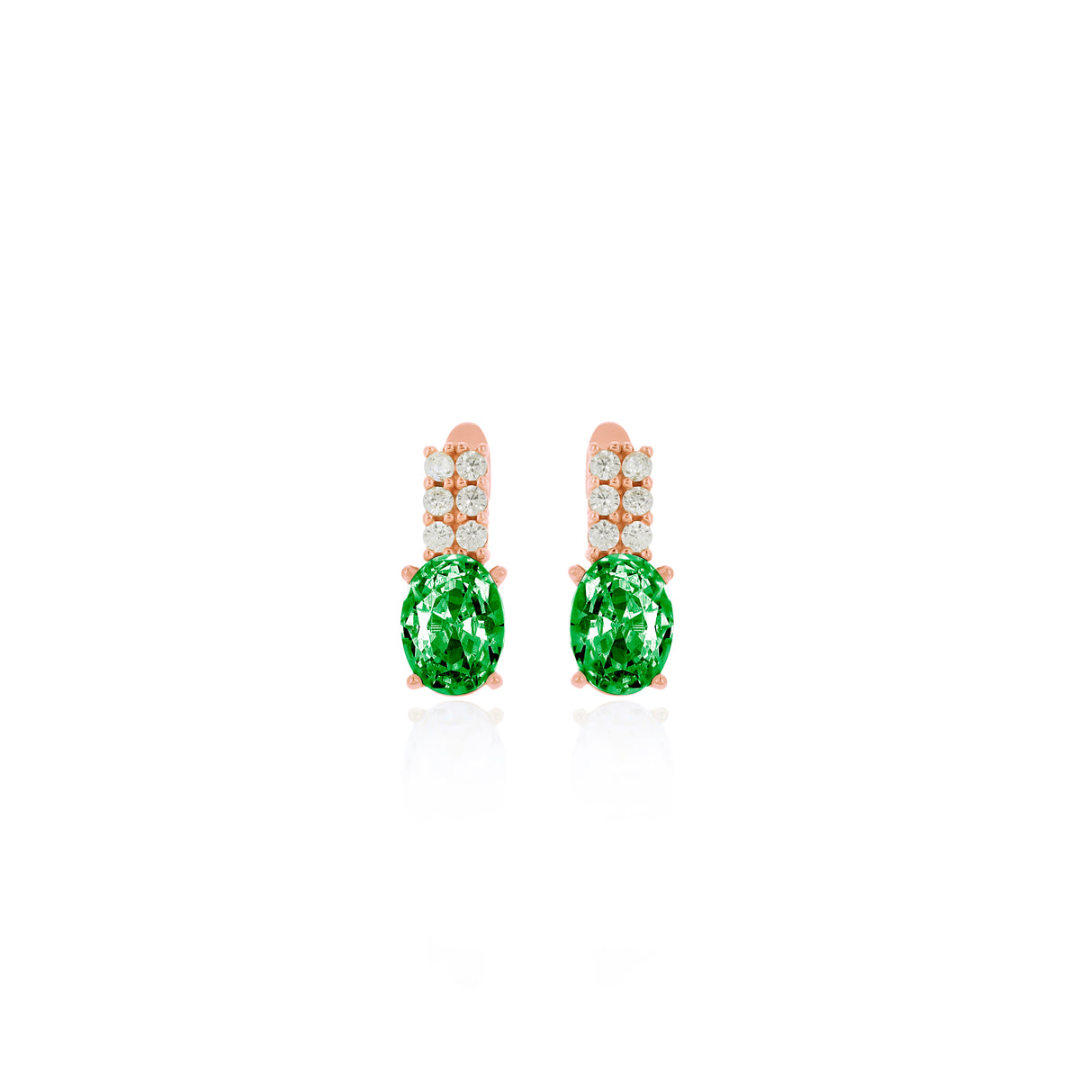 Sterling Silver Birthstone Drop Stud Earrings