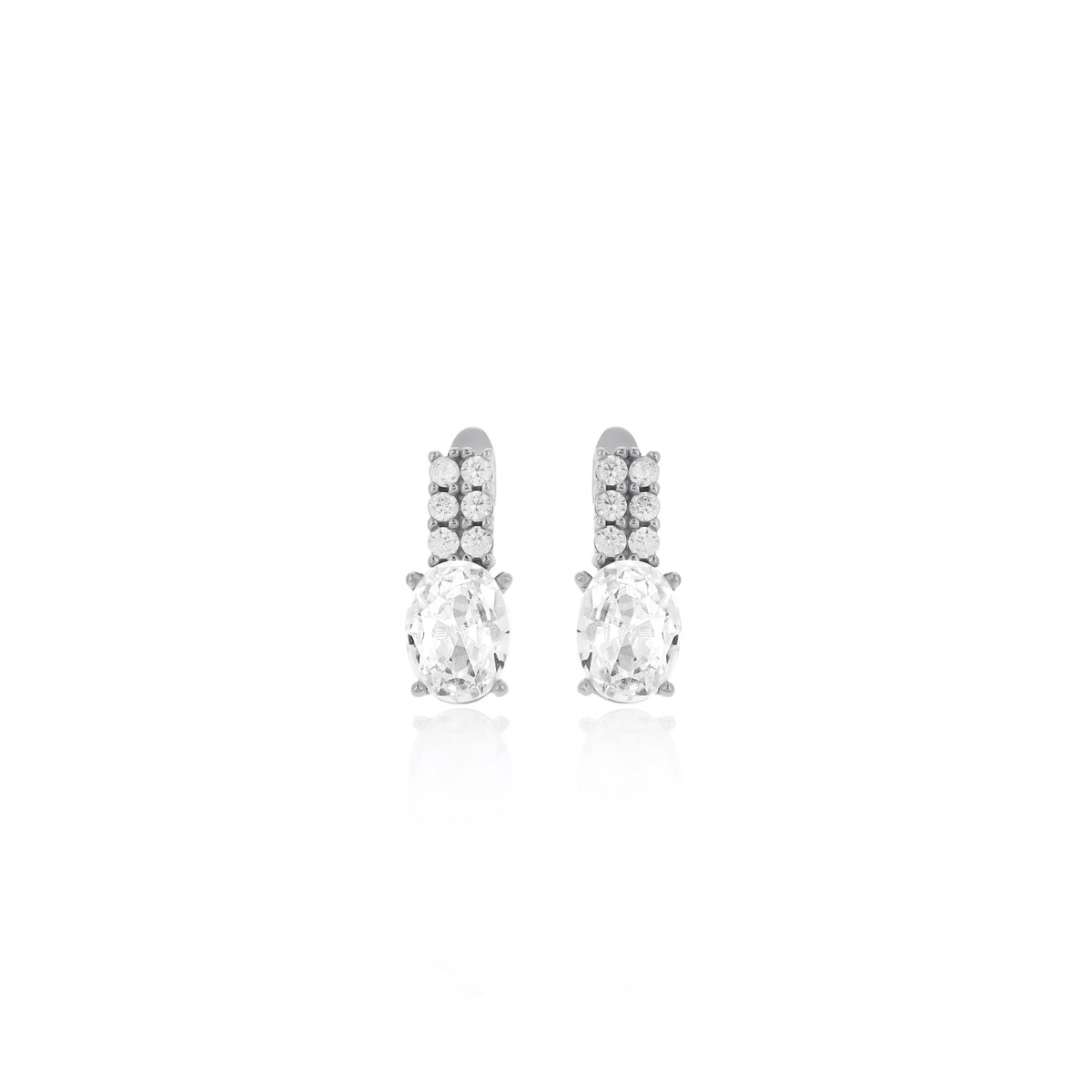 Sterling Silver Birthstone Drop Stud Earrings