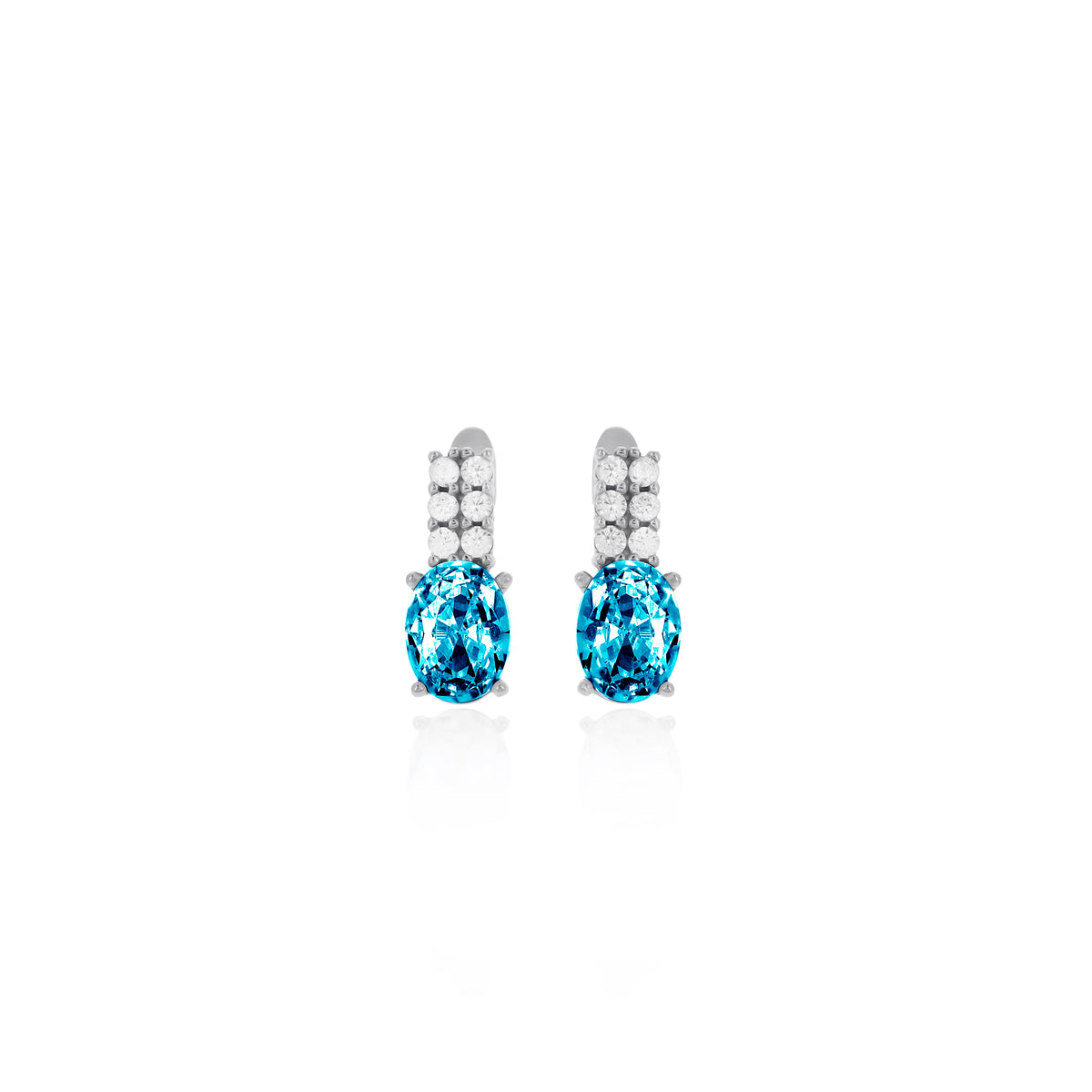 Sterling Silver Birthstone Drop Stud Earrings
