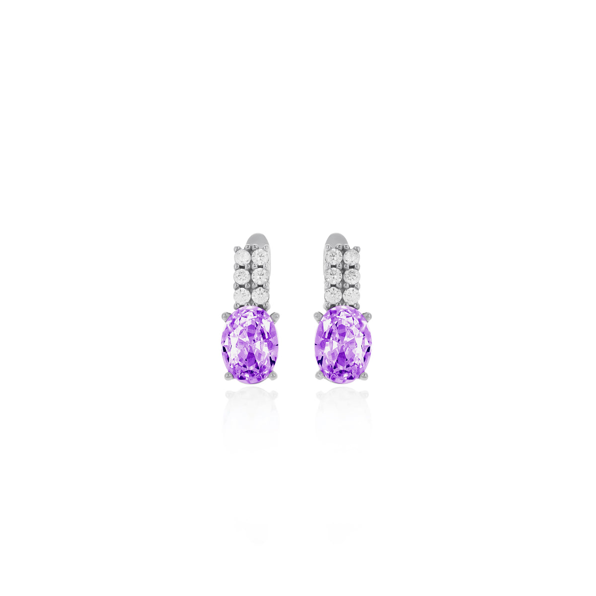 Sterling Silver Birthstone Drop Stud Earrings