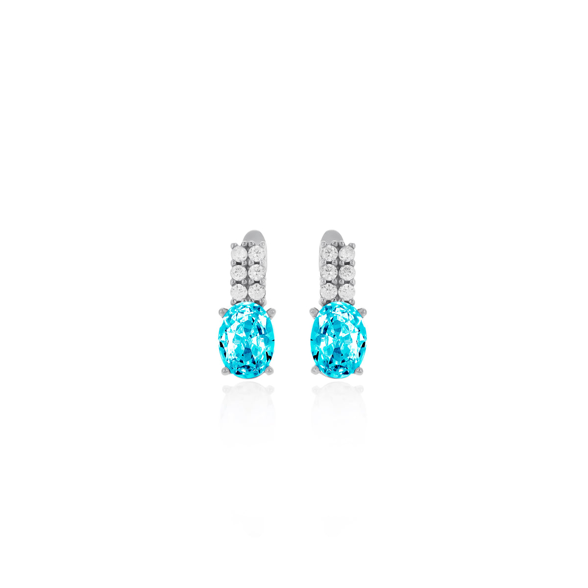 Sterling Silver Birthstone Drop Stud Earrings