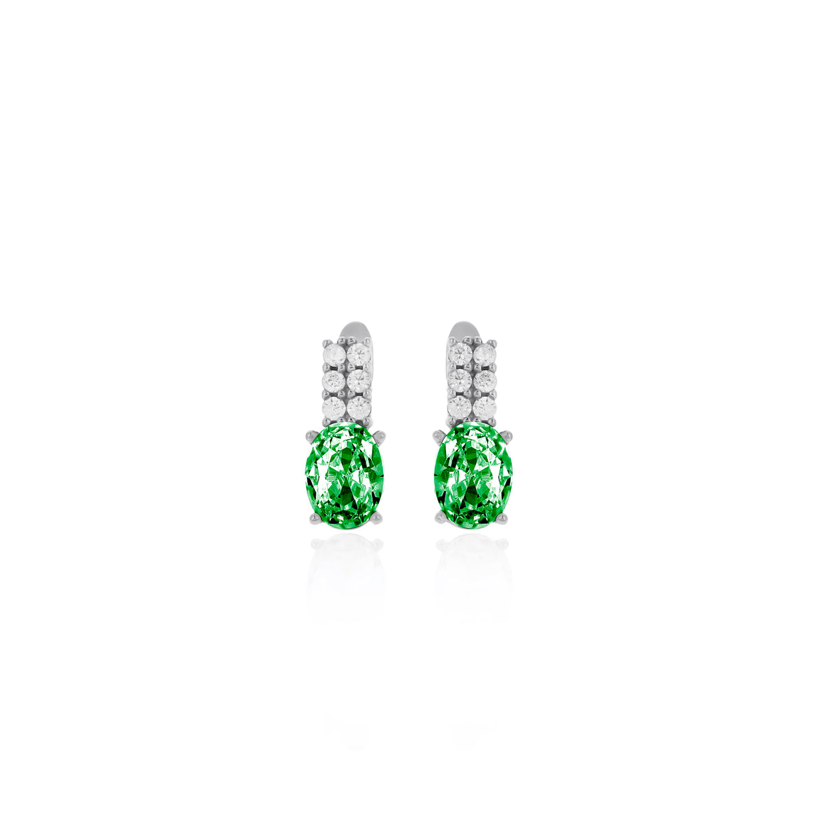 Sterling Silver Birthstone Drop Stud Earrings