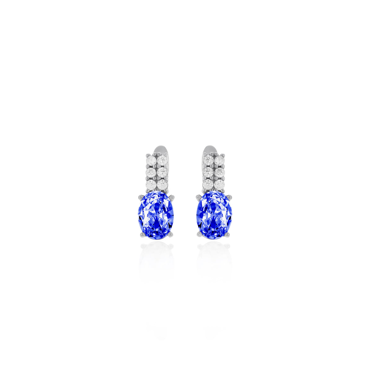Sterling Silver Birthstone Drop Stud Earrings