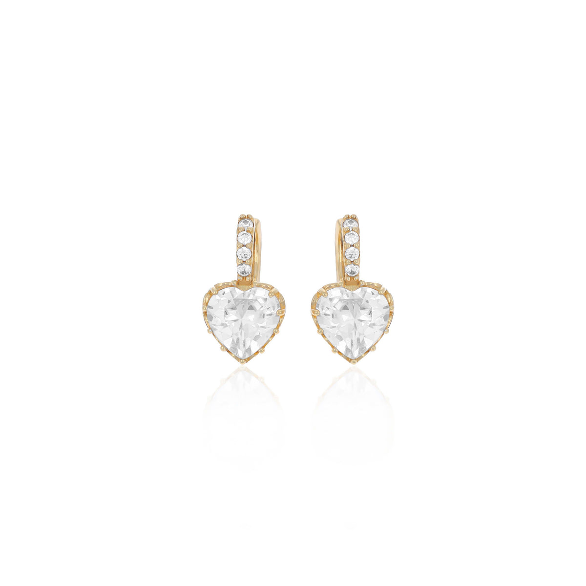 Sterling Silver Heart Birthstone Stud Earrings