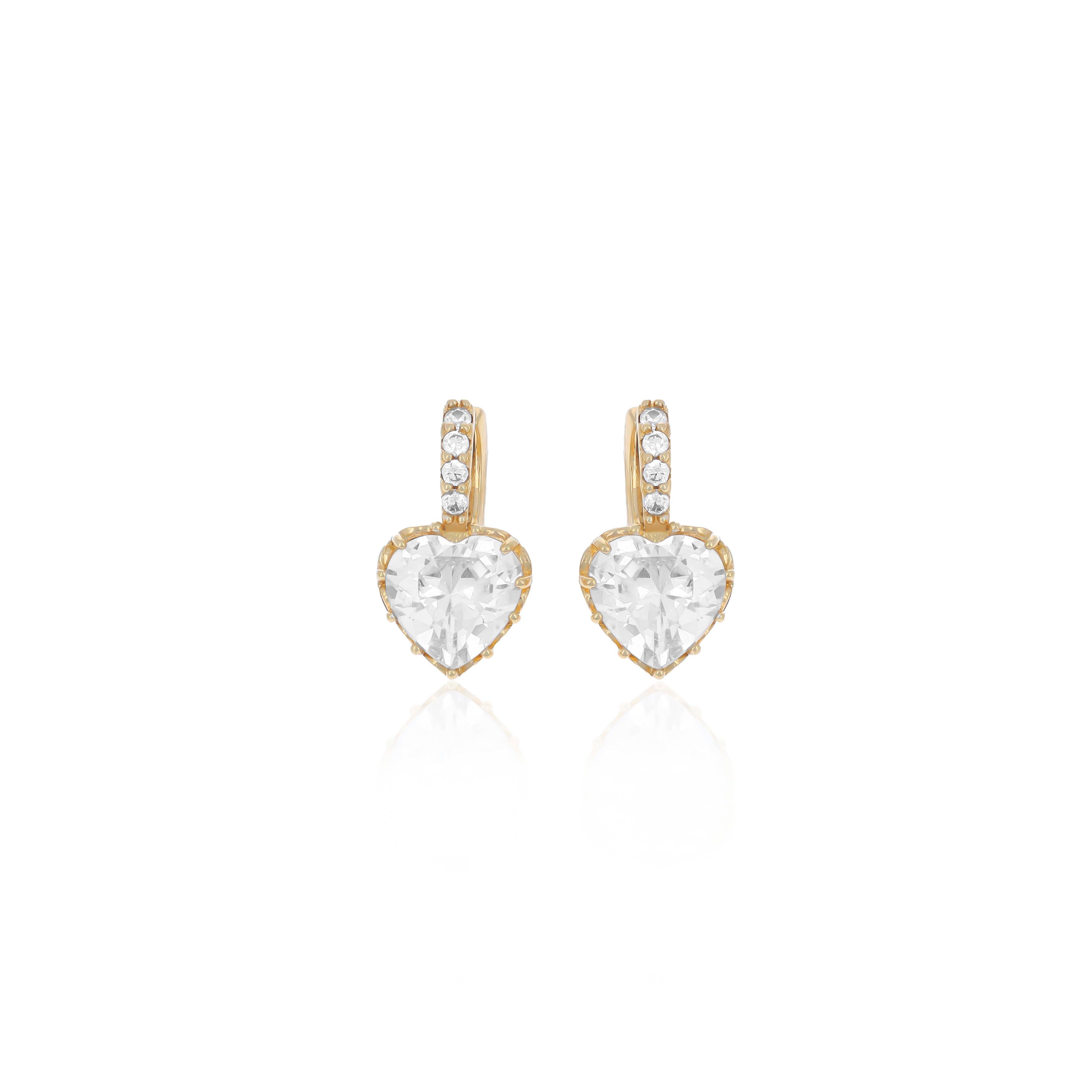 Heart shaped birthstone earrings- ER1