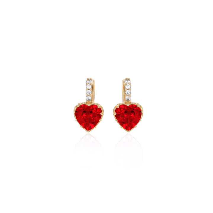 Heart shaped birthstone earrings- ER1