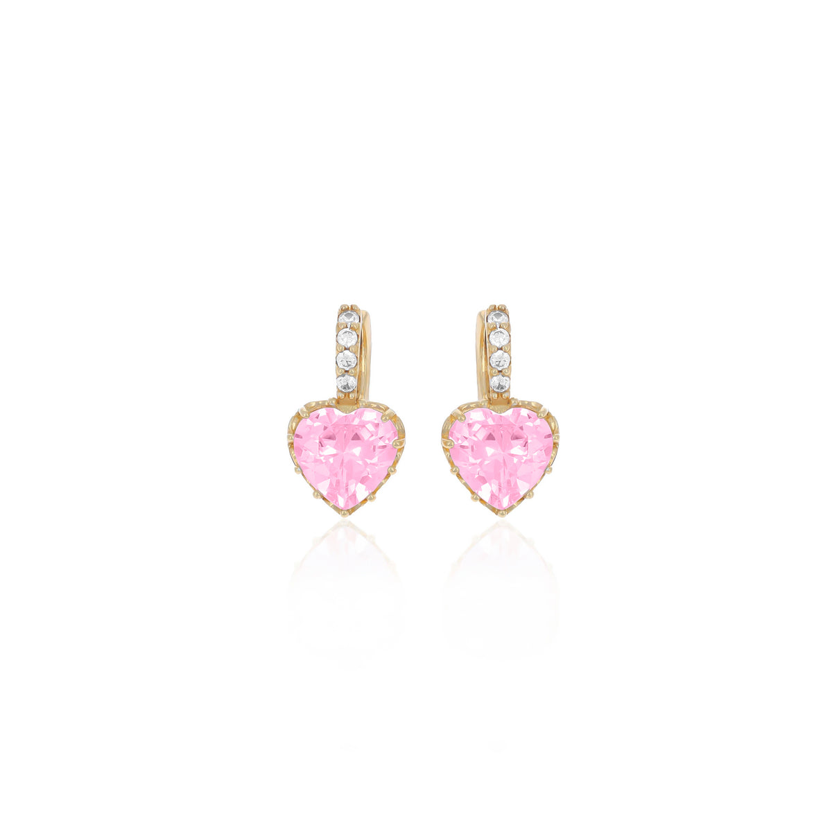 Sterling Silver Heart Birthstone Stud Earrings