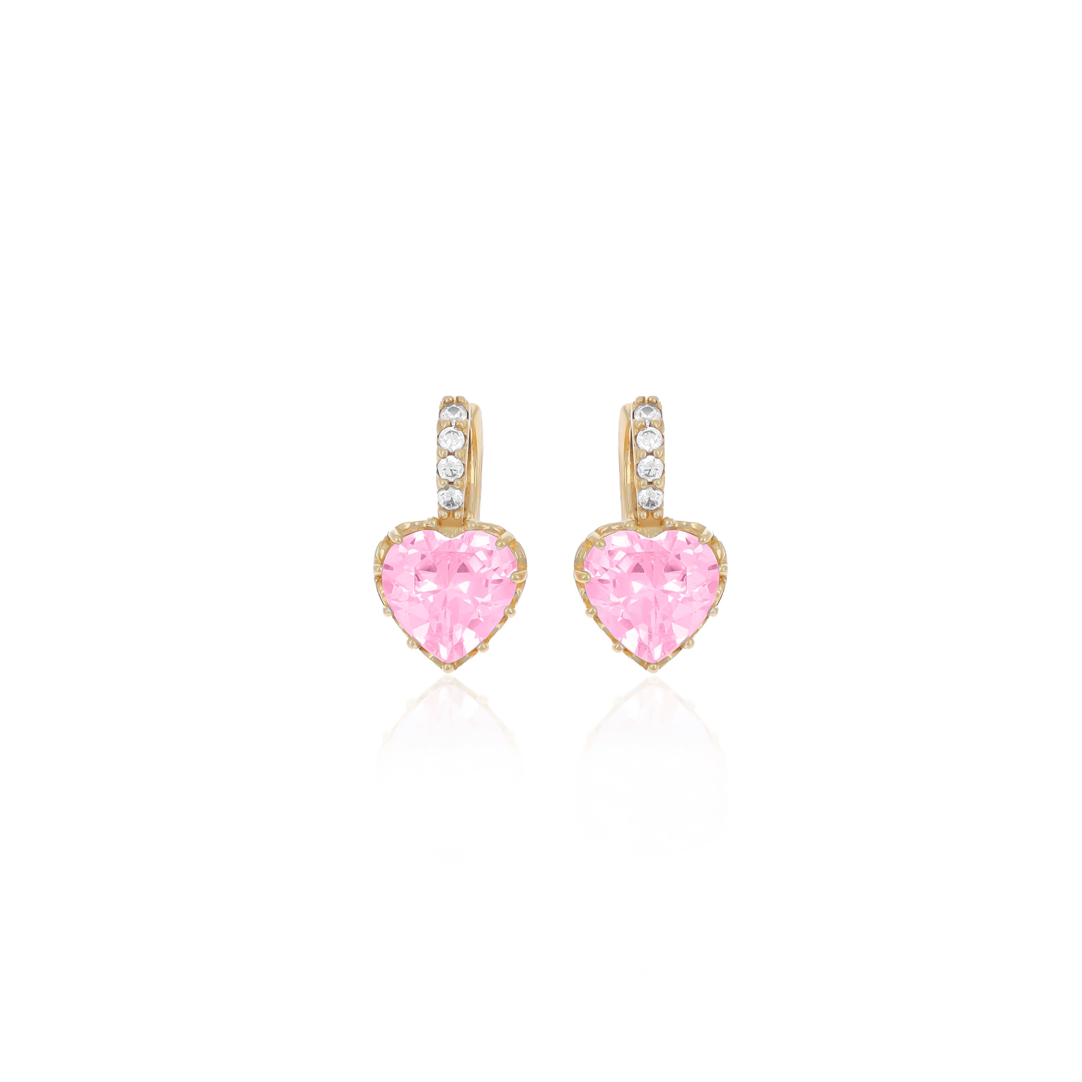 Heart shaped birthstone earrings- ER1
