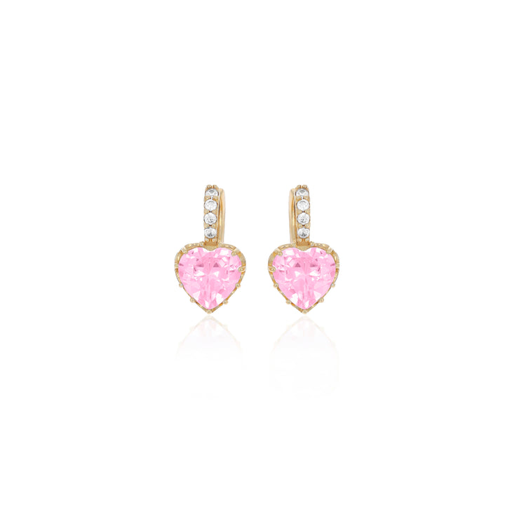 Heart shaped birthstone earrings- ER1