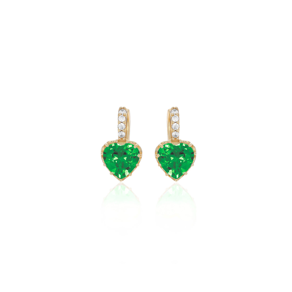 Sterling Silver Heart Birthstone Stud Earrings