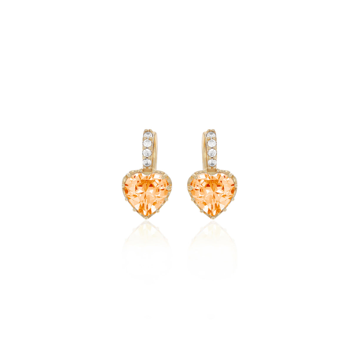 Sterling Silver Heart Birthstone Stud Earrings