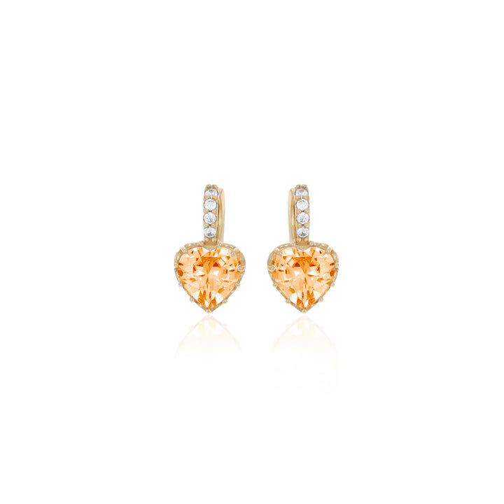 Heart shaped birthstone earrings- ER1