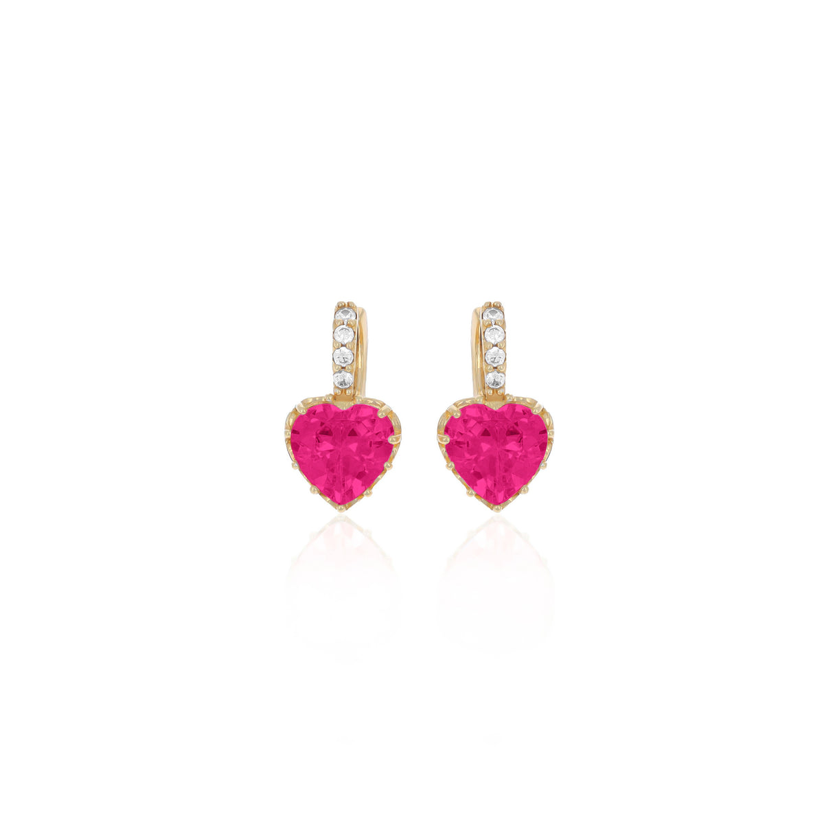 Sterling Silver Heart Birthstone Stud Earrings