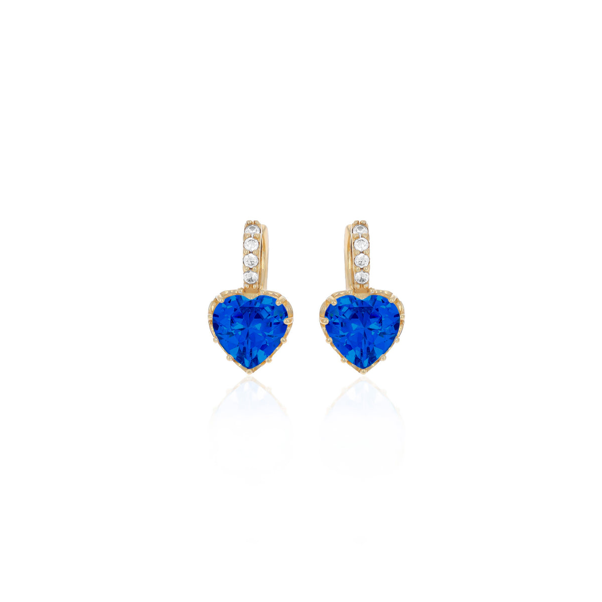 Sterling Silver Heart Birthstone Stud Earrings