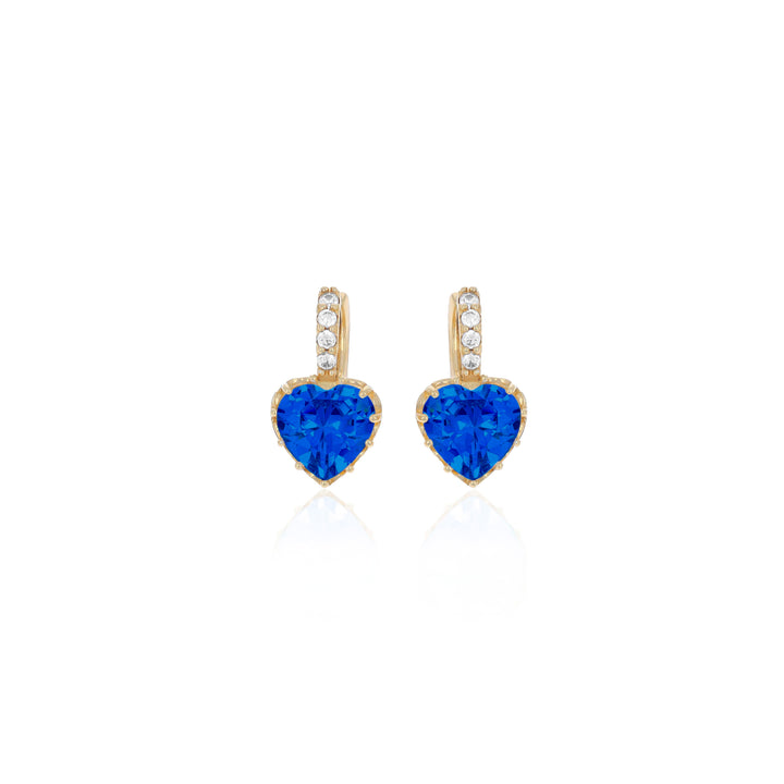 Heart shaped birthstone earrings- ER1