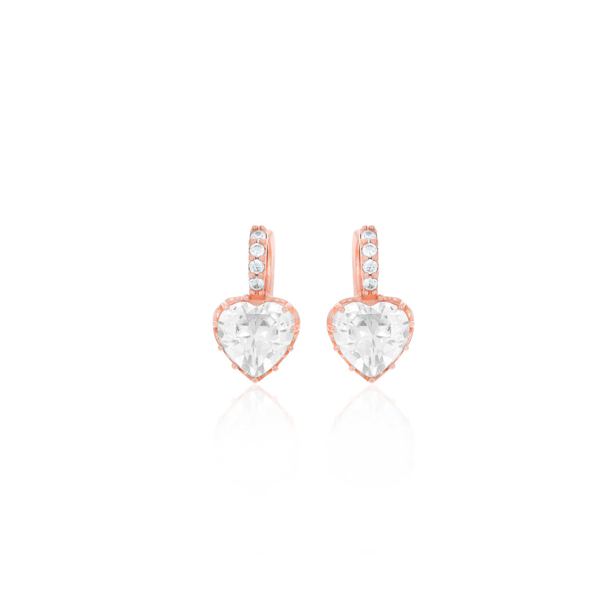 Sterling Silver Heart Birthstone Stud Earrings