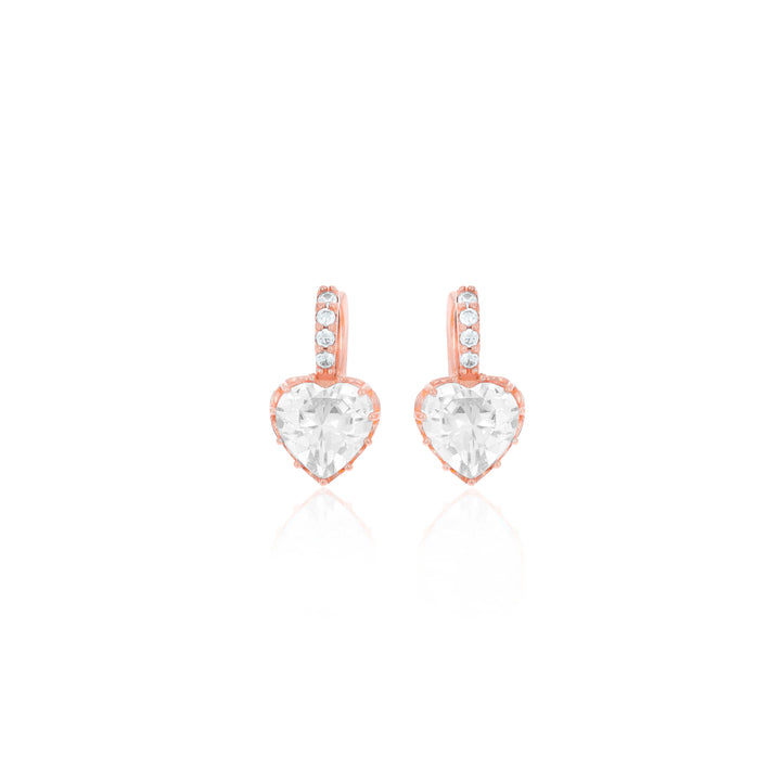 Heart shaped birthstone earrings- ER1