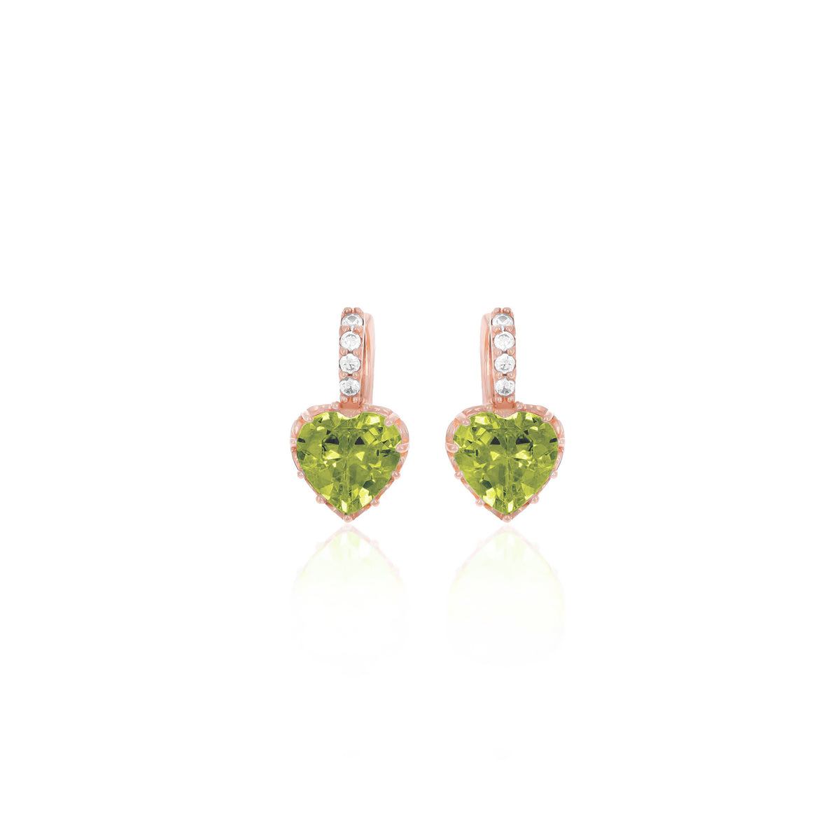 Sterling Silver Heart Birthstone Stud Earrings