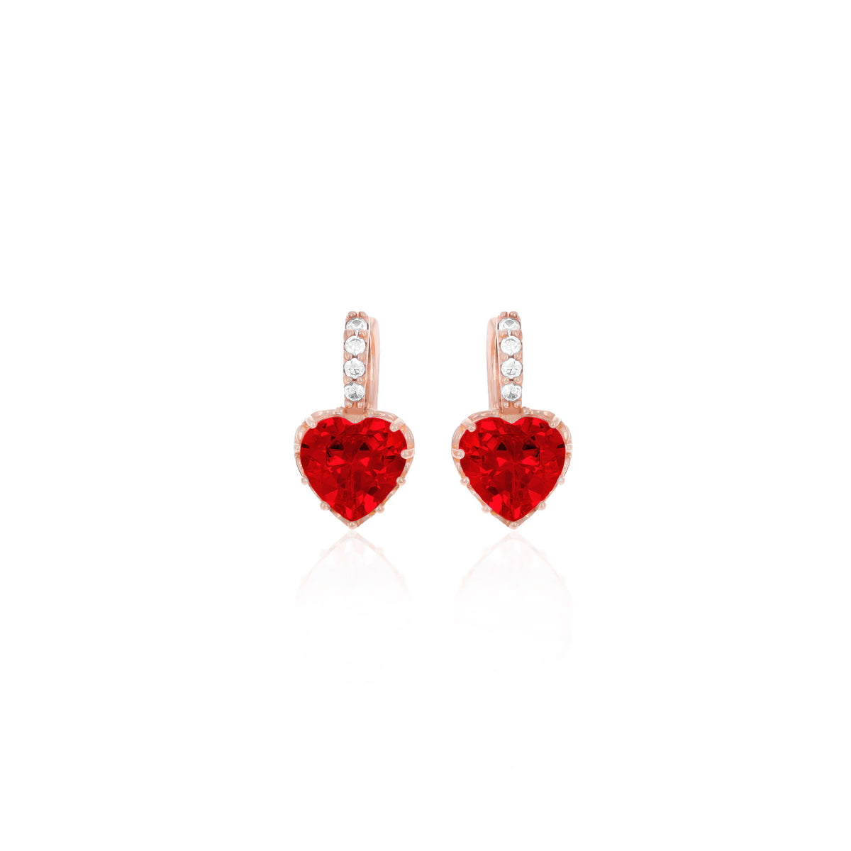 Sterling Silver Heart Birthstone Stud Earrings