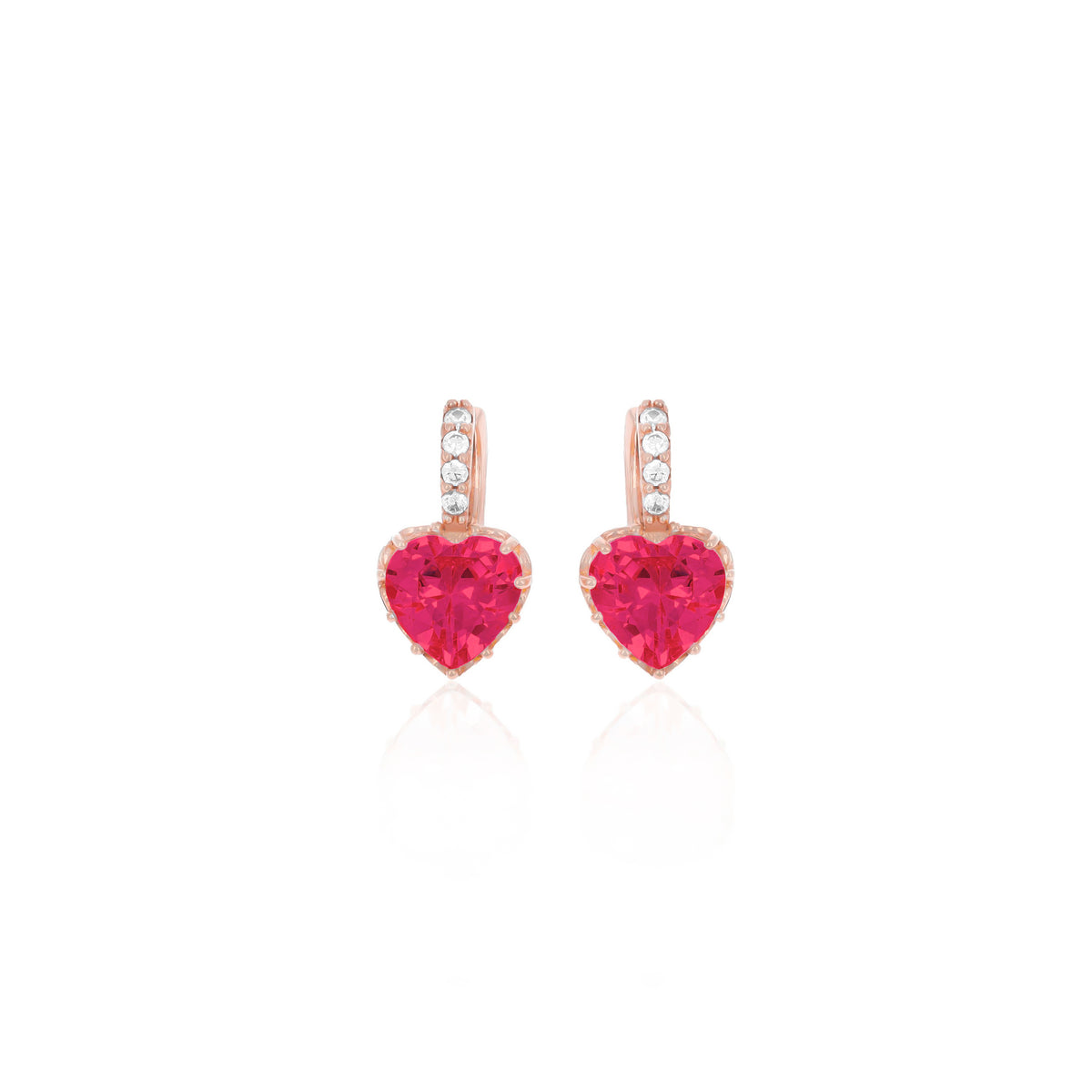 Sterling Silver Heart Birthstone Stud Earrings
