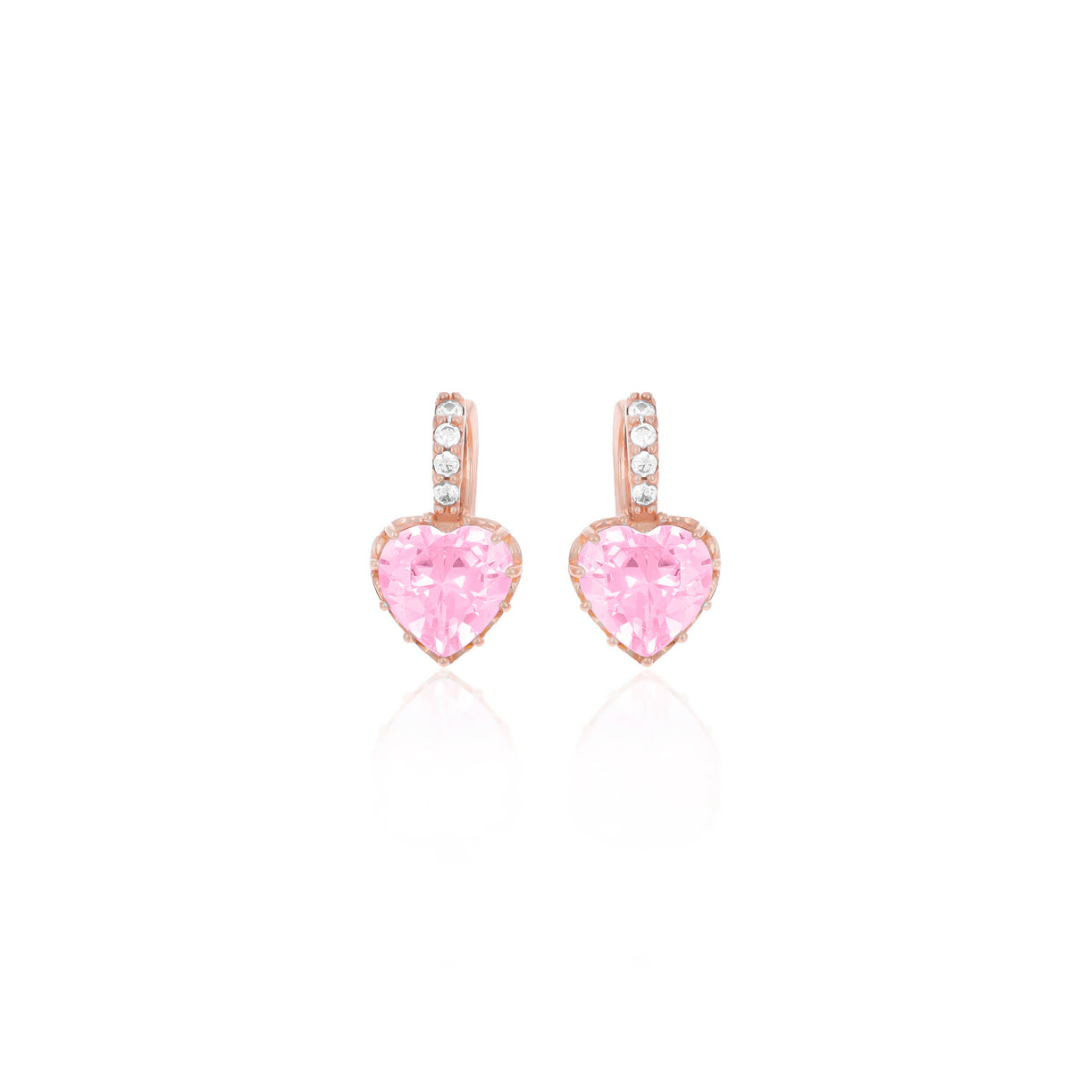 Sterling Silver Heart Birthstone Stud Earrings