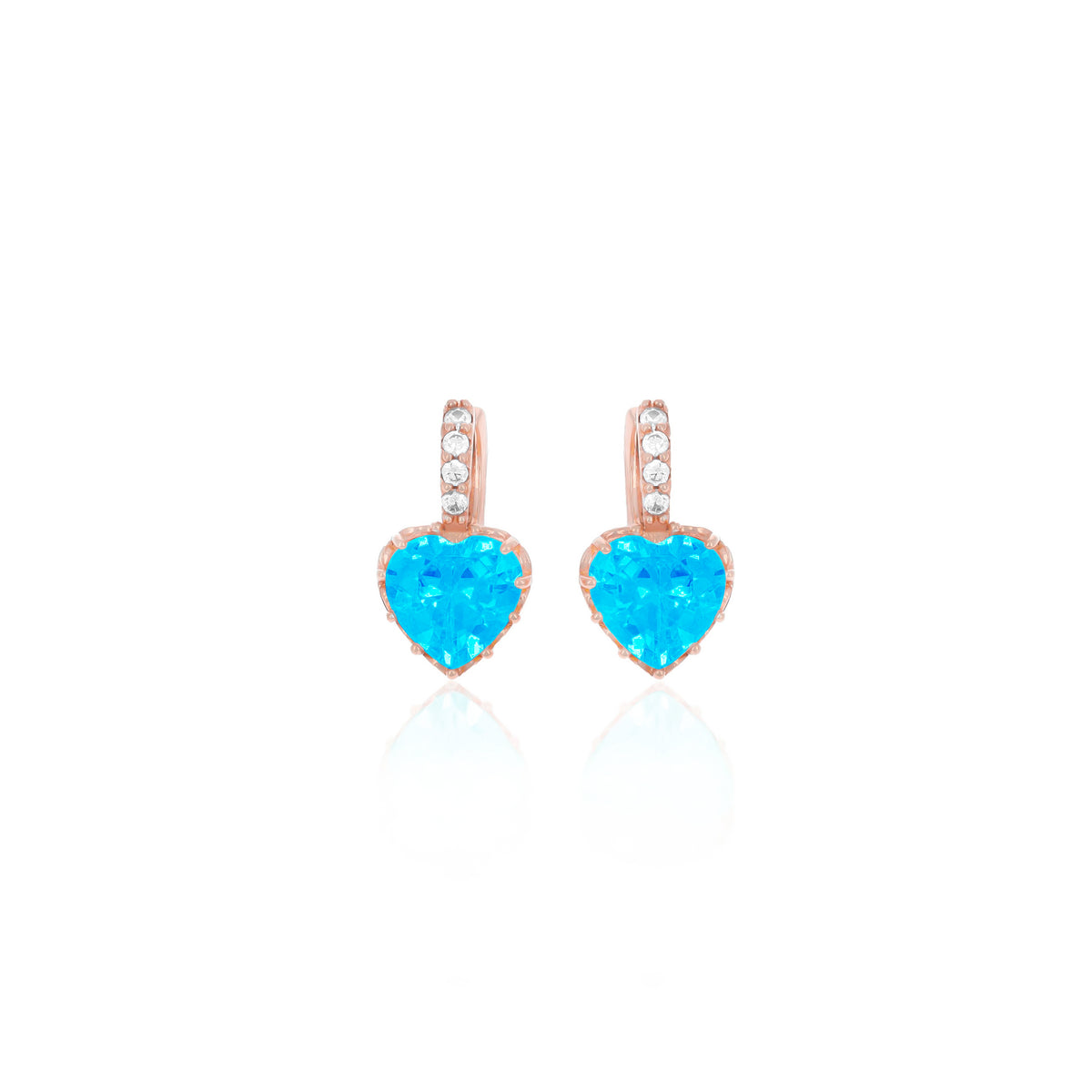 Sterling Silver Heart Birthstone Stud Earrings