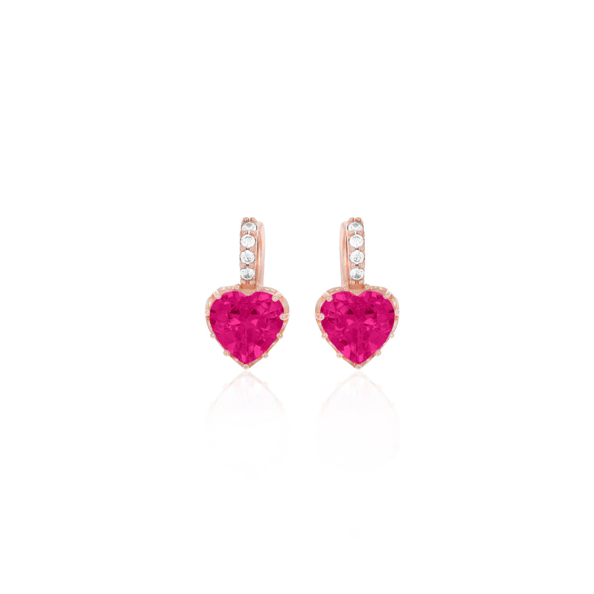 Sterling Silver Heart Birthstone Stud Earrings