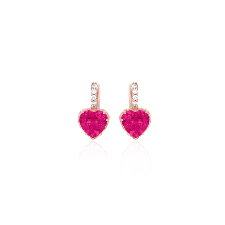 Heart shaped birthstone earrings- ER1