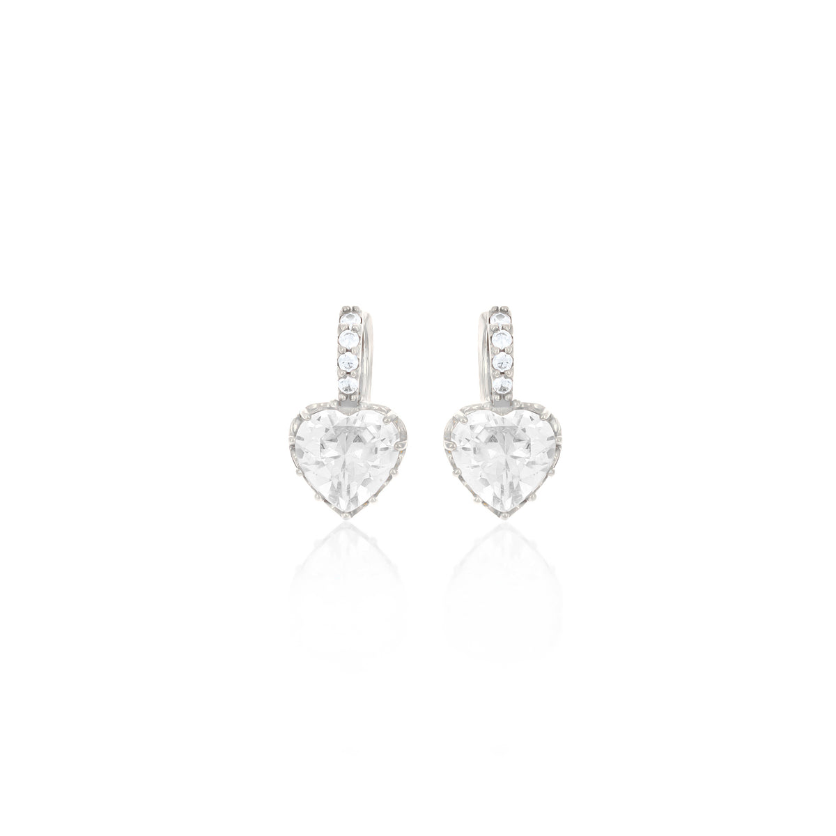 Sterling Silver Heart Birthstone Stud Earrings