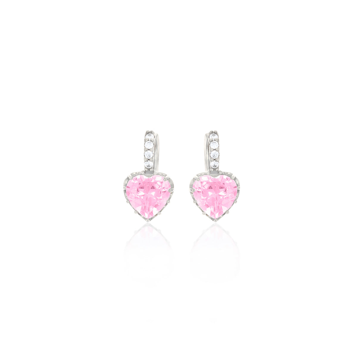 Sterling Silver Heart Birthstone Stud Earrings