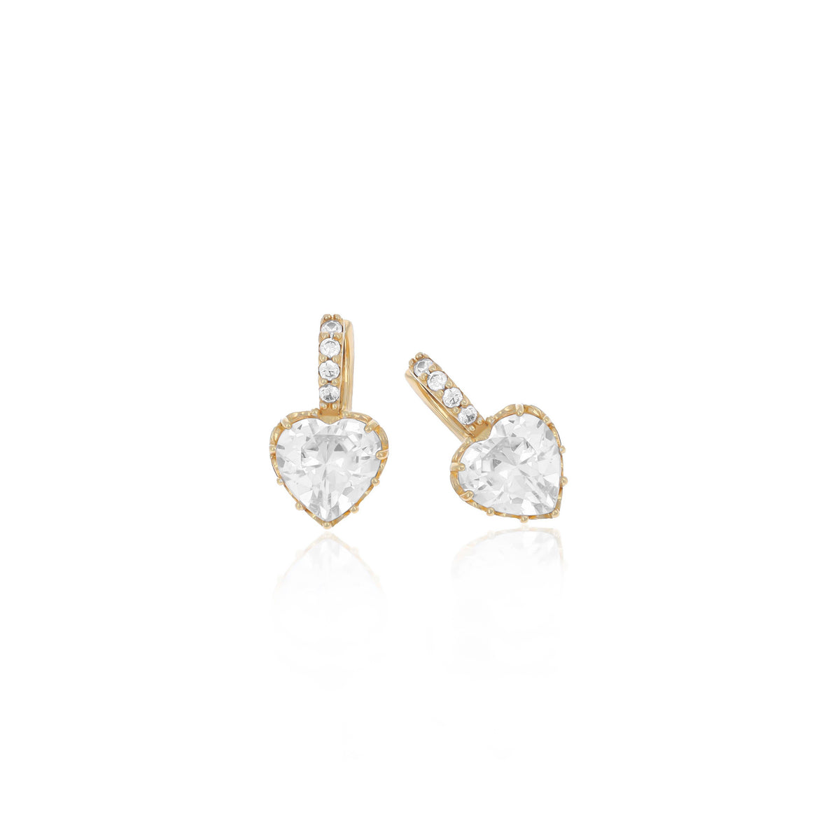 Sterling Silver Heart Birthstone Stud Earrings