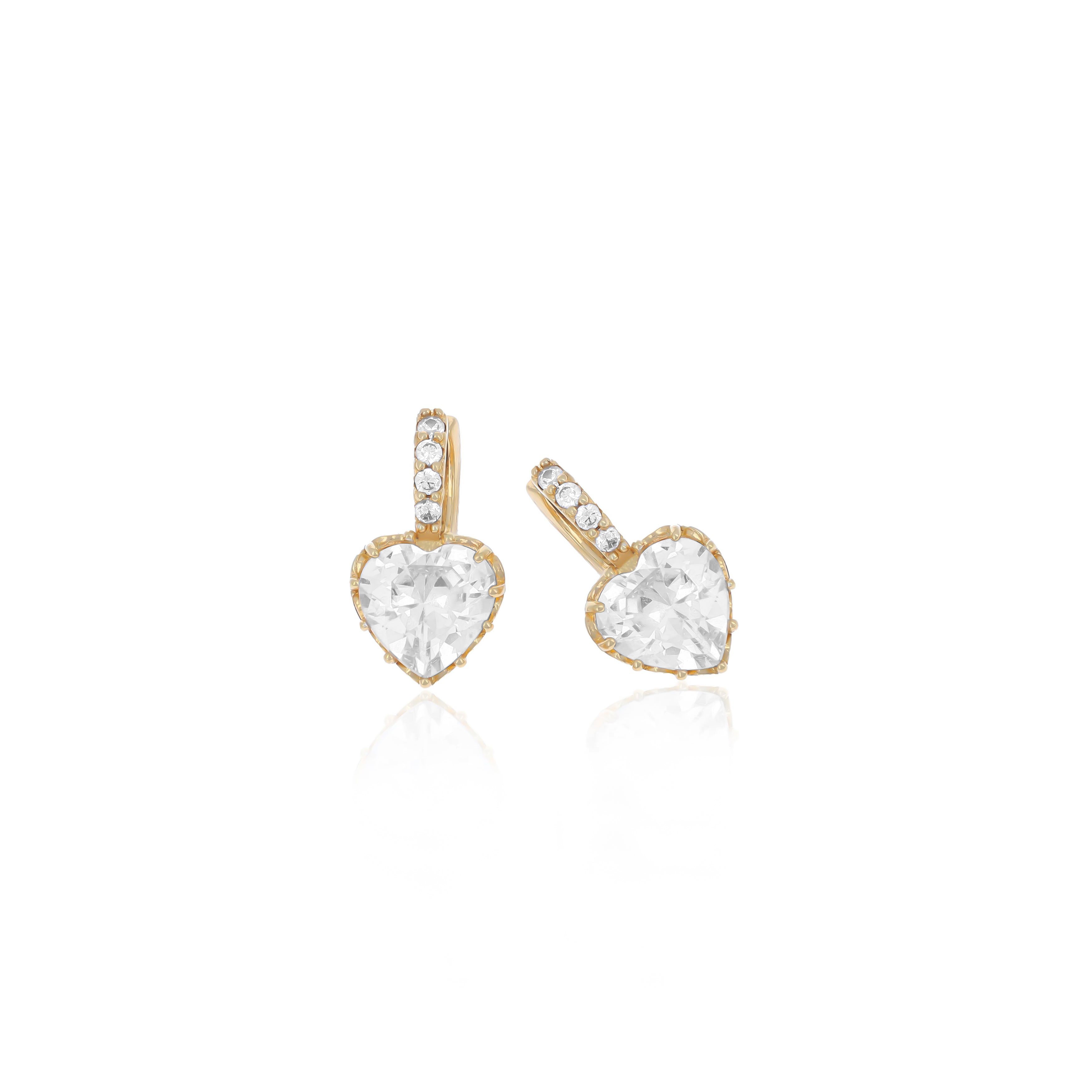 Heart shaped birthstone earrings- ER1