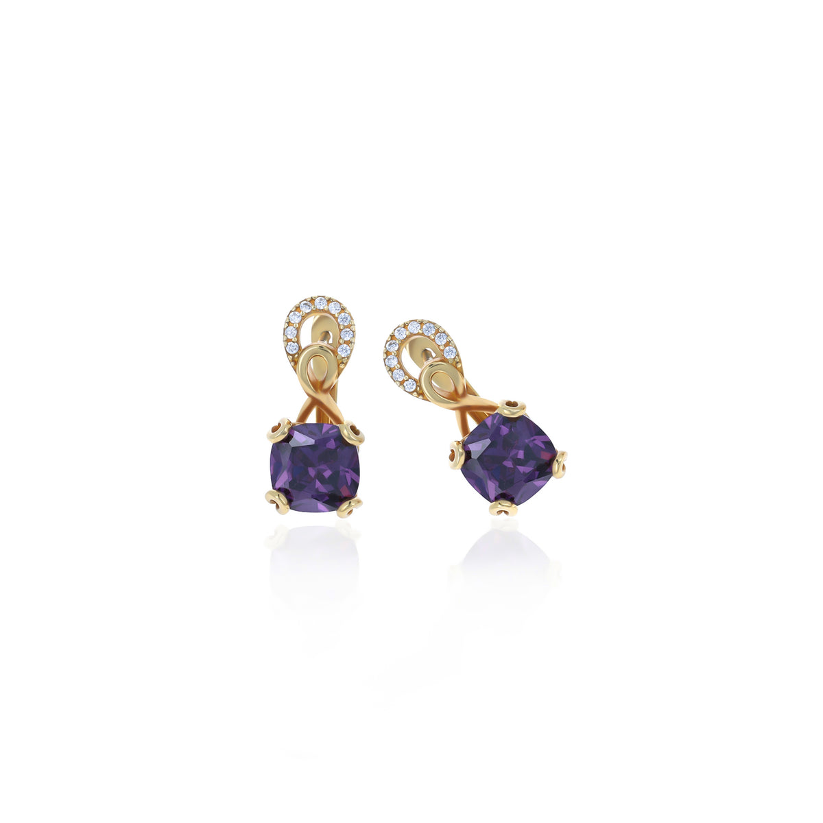 Sterling Silver Birthstone Drop Stud Earrings