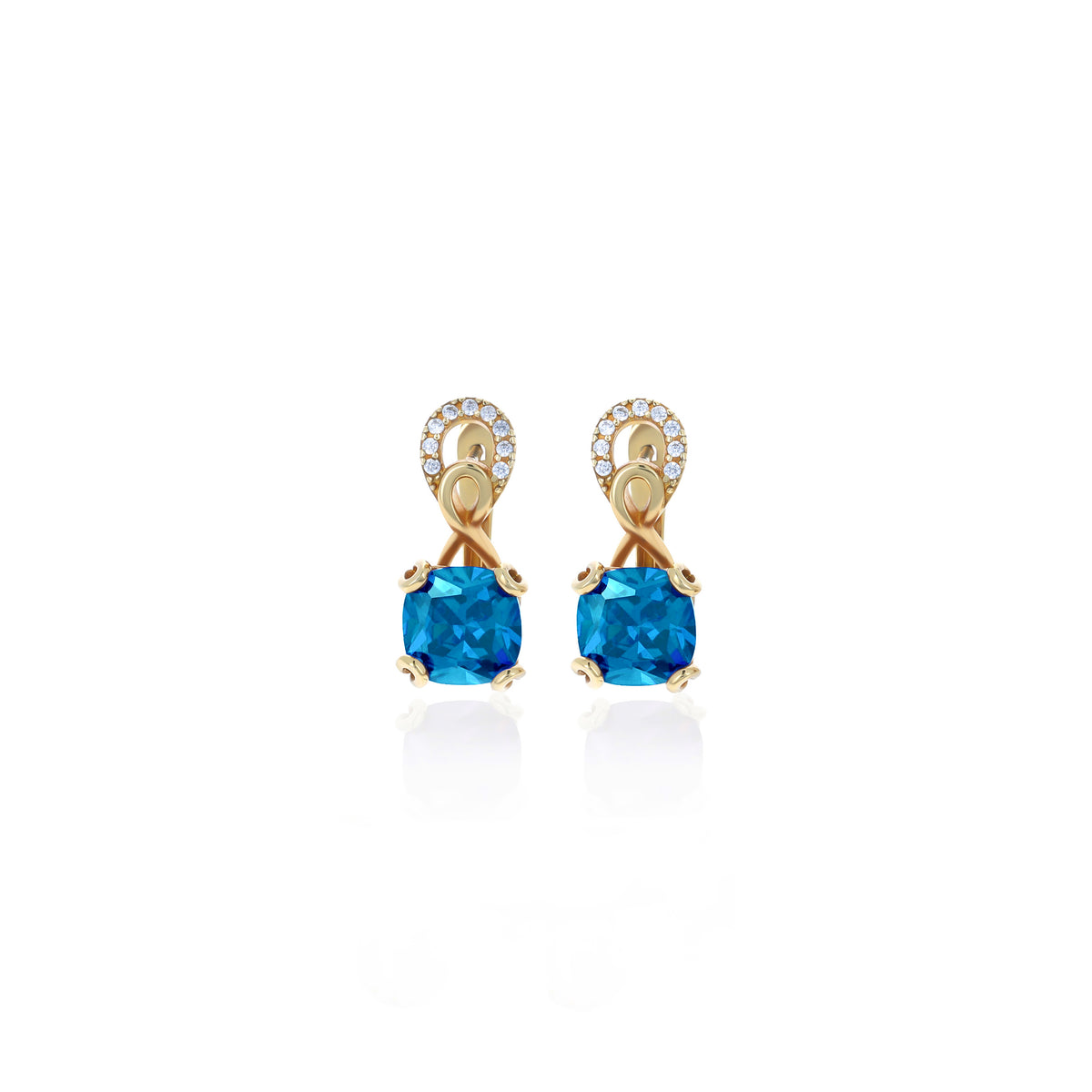 Sterling Silver Birthstone Drop Stud Earrings